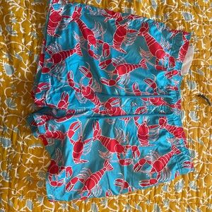 George Red and Blue Patterned Swim Shorts